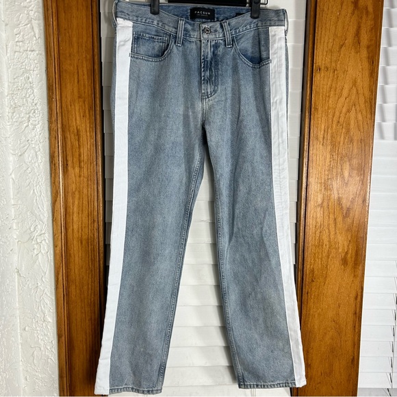 PacSun | Slim White Strip Jeans - Picture 5 of 11